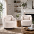 Fauteuil d'appoint moderne pivotant en tonneau pivotant avec rotation à 360 °, fauteuil Boucle