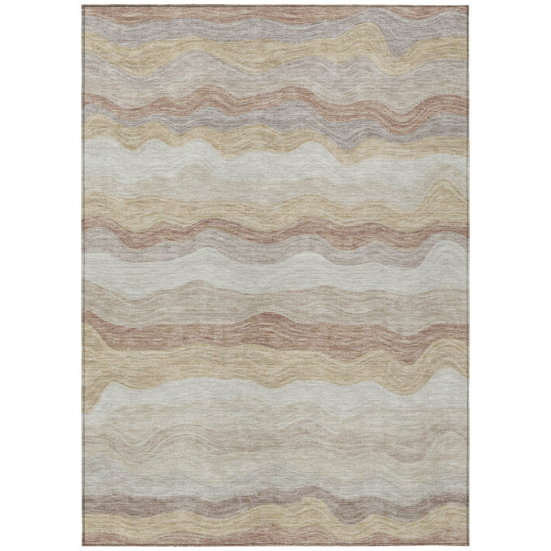 Tapis intérieur / extérieur lavable à la machine Lanphear ACN2397, Rectangulaire 8 pi x 10 pi