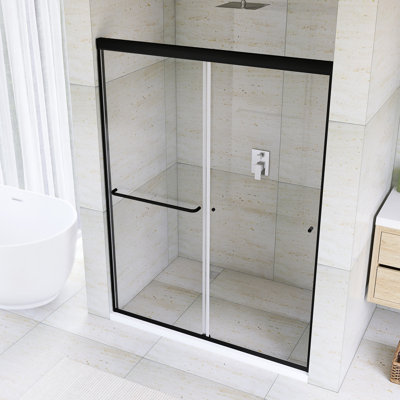 54 In. W X 72 In. H Double Sliding Framed Shower Door In