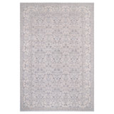 Hand Knotted Wool Area Rug in Light Gray And Ivory
