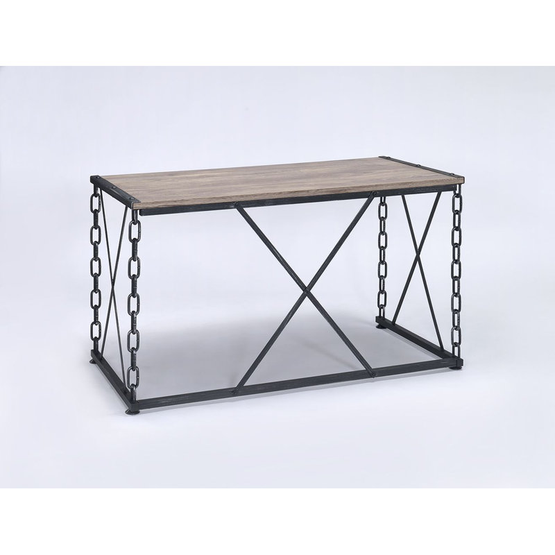 Reese Metal Console Table with Wooden Top