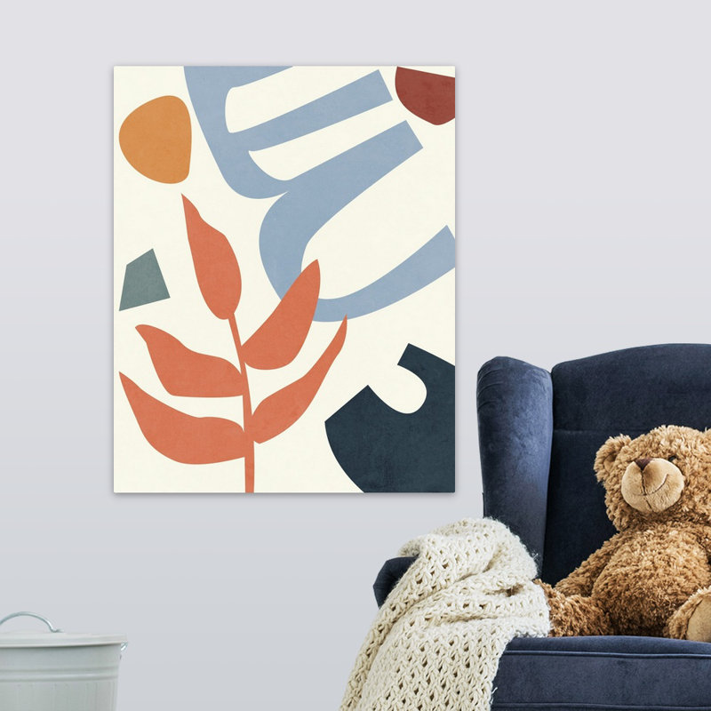 Art peinture, H 30 po x l 24 po x P 1,2 po, Toile tendue avec châssis / rose / bleu / orange