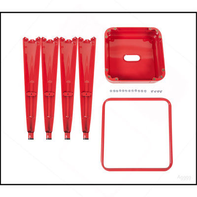 Ensemble de 4 tabourets de bar de 24 po à hauteur de comptoir, tabourets de bar en métal sans dossier, empilables, amovibles et faciles à assembler, pour économiser de l'espace pour un îlot de cuisine / bar / café / salle à manger (rouge)