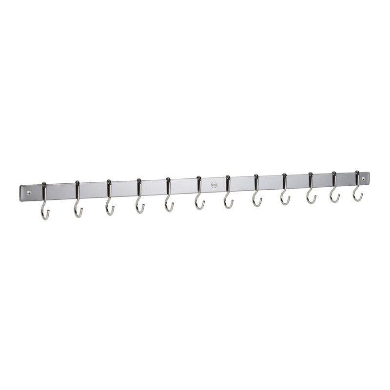 Metal Straight Wall Mounted Pot Rack, Chrome