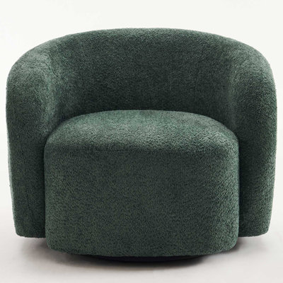 Munehito Upholstered Swivel Barrel Chair