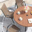 Ensemble repas pour patio 6 personnes avec chaises empilables-324618066-324618077-324593616