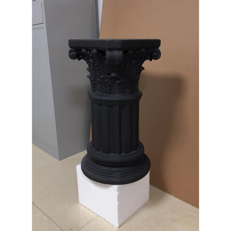 Solid Black Roman Column Floor Ornament