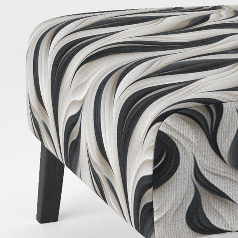 Fauteuil de chambre rembourré blanc et noir Minimalist Elegance I