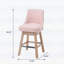 Ensemble de 2 tabourets de bar pivotants à 360 °, comptoir de 26 po avec dossier, tissu Boucle de style Mid-Century, pieds en bois, rose-134643872