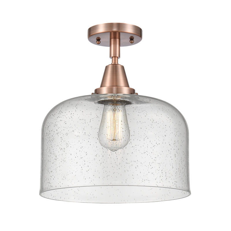 Plafonnier encastré en verre à DEL, Oui, Cuivre antique, Ampoule non incluse