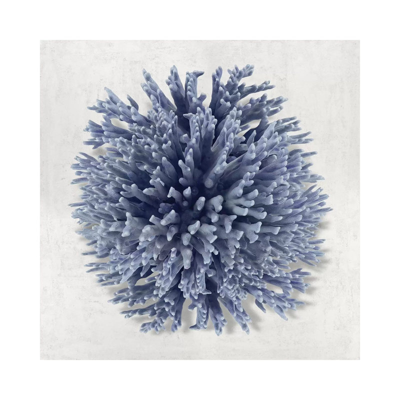 Coral Indigo I by Caroline Kelly - Wrapped Canvas Print, 45.72 cm H x 45.72 cm W