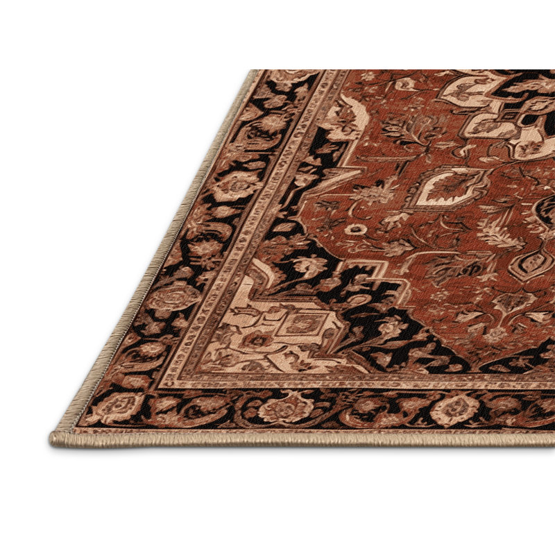 Tapis brun lavable à la machine, Carré 4 pi