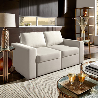 Ilic Upholstered Loveseat With 2 Hidden Metal Wire Storage Drawers