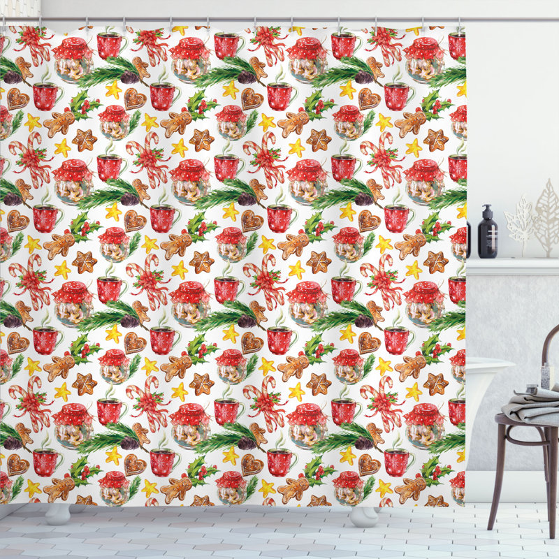 Shower Curtain with Hooks Included, 75" H x 69" W