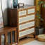 Armoire d'appoint en bois manufacturé brun massif