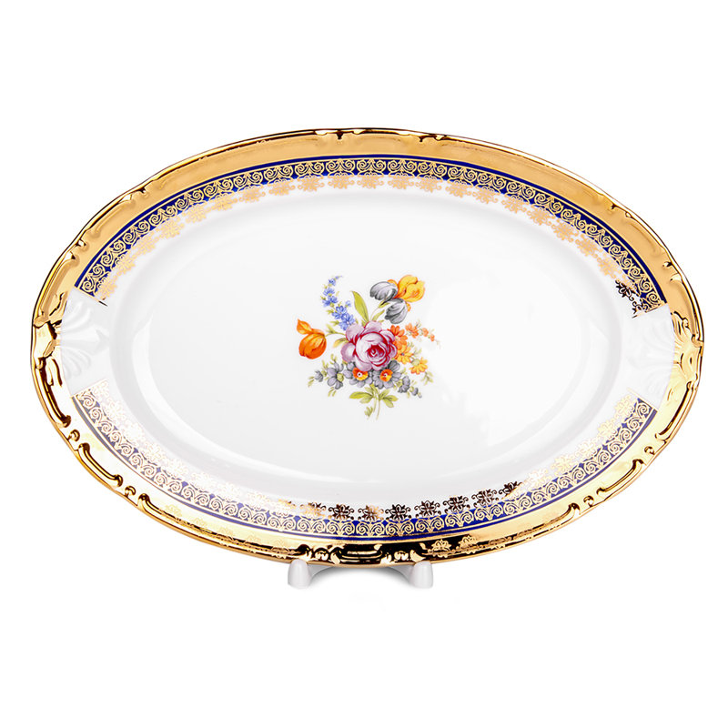 Plat ovale en porcelaine fine 12,6 po Constance Carlsbad