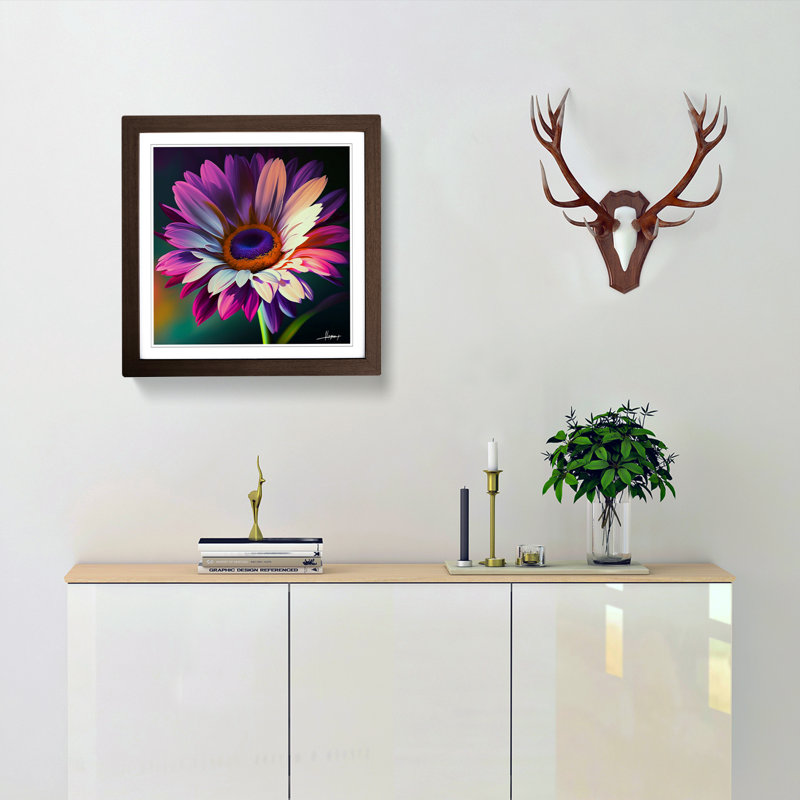 Daisy Fauvism No.1 - Framed Print, Walnut