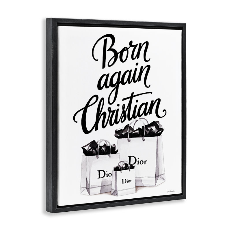 Cadre flottant Christian et sacs à provisions, design par Amanda Greenwood, H 31 po x l 25 po, Cadre flottant noir de jais