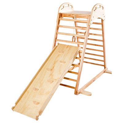 Indoor Playground For - 4 In 1 Jungle Gym With Slide, Climbing Rock, , And Rings Supports Coordination Exploration Skills Combination Of Promotes Balance