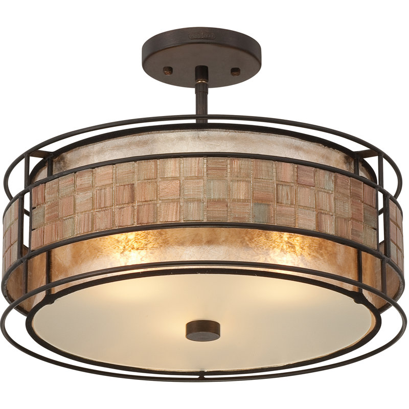 Plafonnier semi-encastré cylindrique unique à 3 lumières 16 po