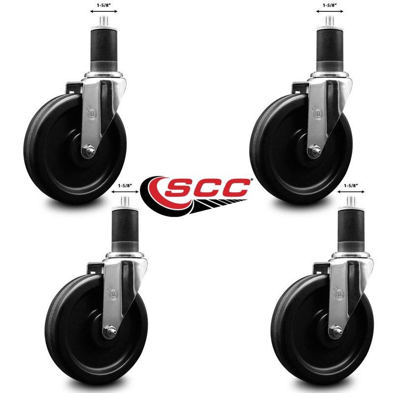 Ensemble de roulettes Phénoliques pivotantes 1-5 / 8 pouces SCC