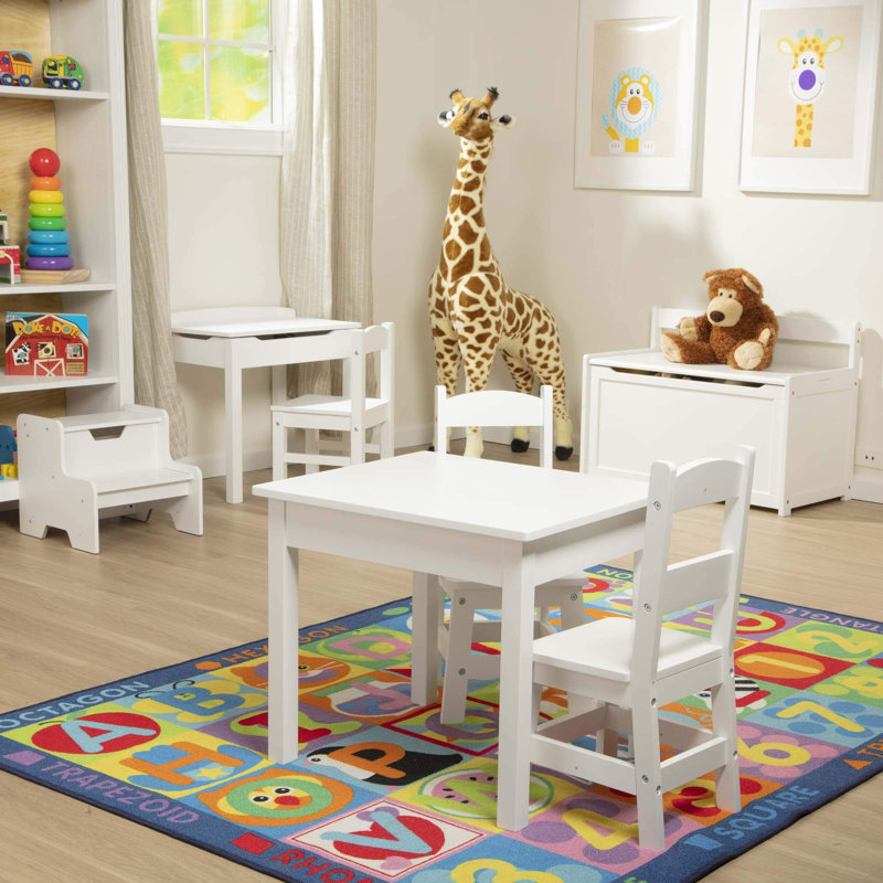 Escabeau en bois Ahlijah - blanc, Blanc