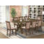 Ensemble de salle à manger 9 pièces comprenant une table de salle à manger rectangulaire avec pieds en X et 8 chaises rembourrées en tissu kaki foncé-124086185-124086184-124086186