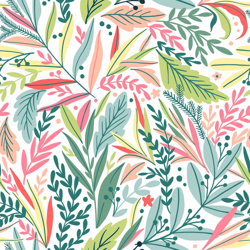 Rouleau de papier peint adhésif Quinter Leaves, L 10,42 pi x l 25 po