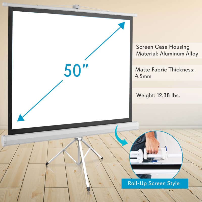 Pyle Portable Projector Screen Projector Screen, 50"