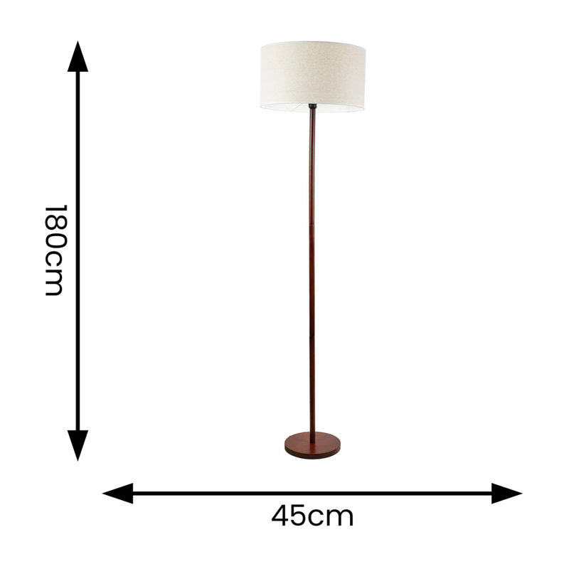 Roseli 180cm Traditional Floor Lamp, Walnut, Yes, Natural