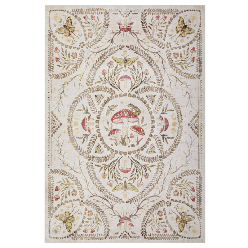 Geometric Indoor Rug, Beige, 9 x 12 pi