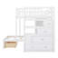 Lit superposé simple et double 5 tiroirs en bois massif avec bibliothèque Javiah par Munora-124235258