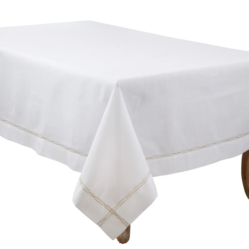 Yuritzi Rectangle Striped Polyester Tablecloth, 160" x 72"
