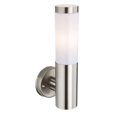 Plaza Silver 1 - Bulb Hardwired Outdoor Armed Sconce