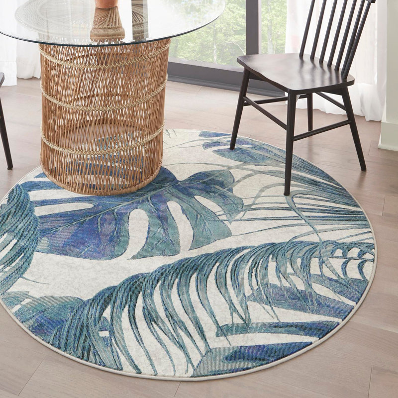 Abira Floral Indoor Rug, Round 3'3"