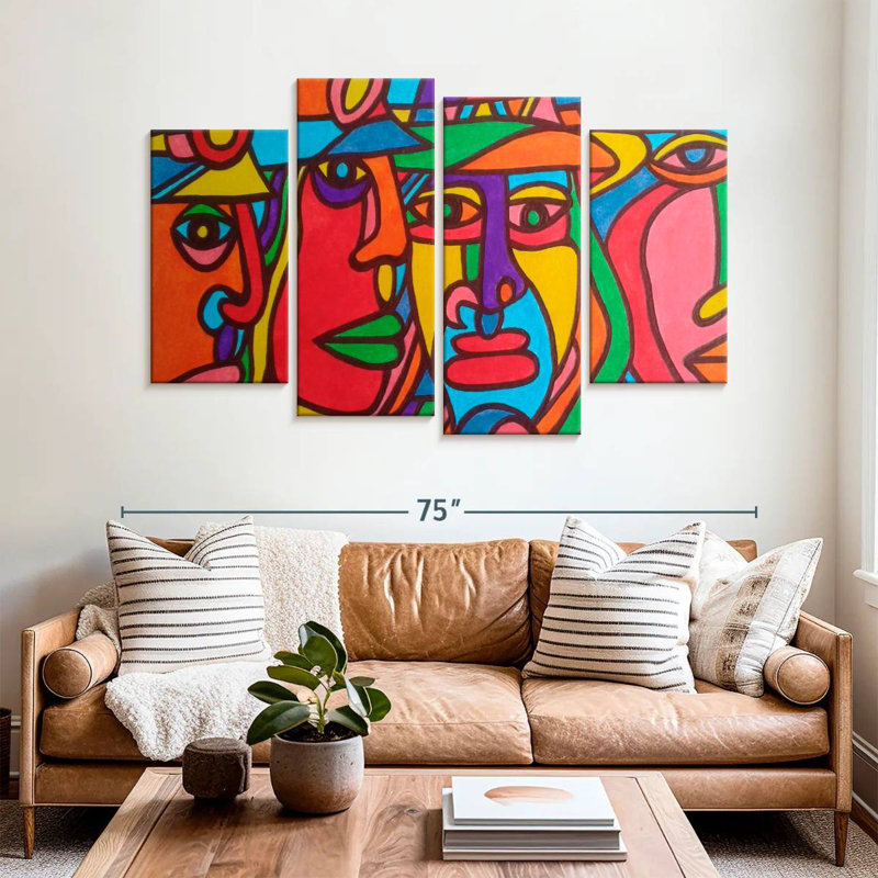 Leisha Chilean Faces, 42" H x 68" W
