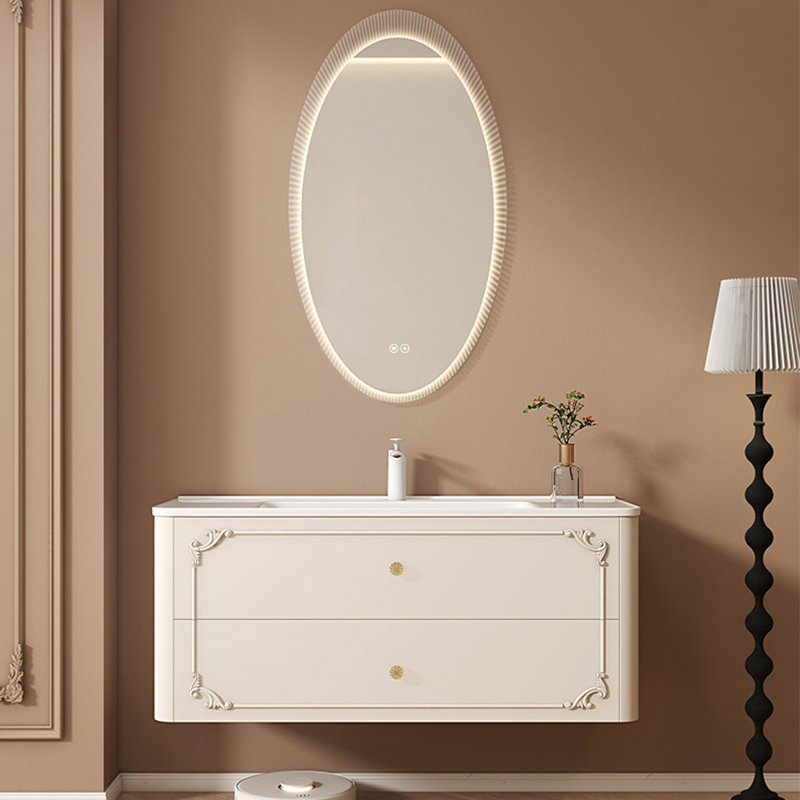 Armoire de salle de bain simple de style français, Beige