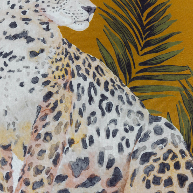 Leopardis Cat Indoor / Outdoor Animal Print Black Square Cushion, Pillow Cover Only - No Insert