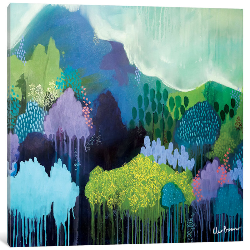 «Under My Fee» par Clair Bremner, impression sur toile tendue, H 37 po x l 37 po x P 1,5 po, Toile avec cadre noir