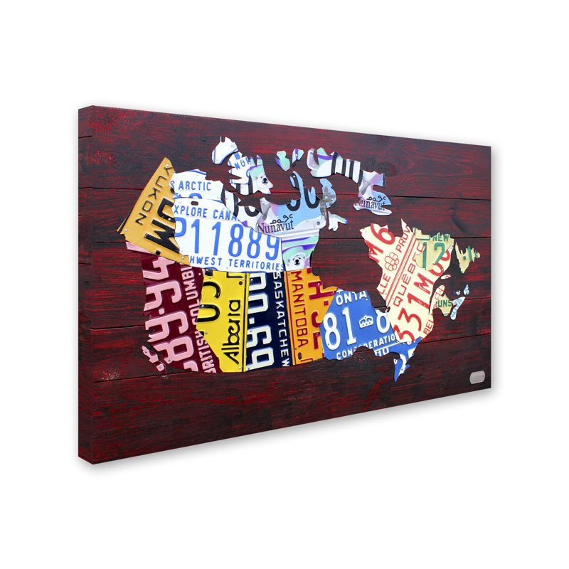 Carte licence canada, impression sur toile tendue, H 22 po x l 32 po x p 2 po
