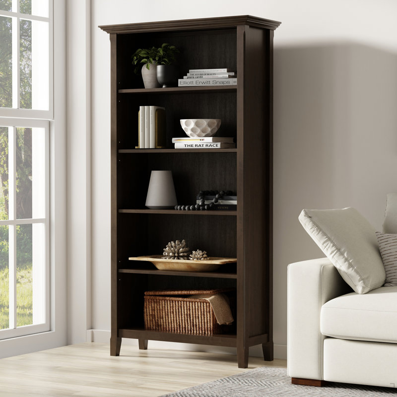 Bibliothèque Amherst 36 pouces en bois massif brun Hickory