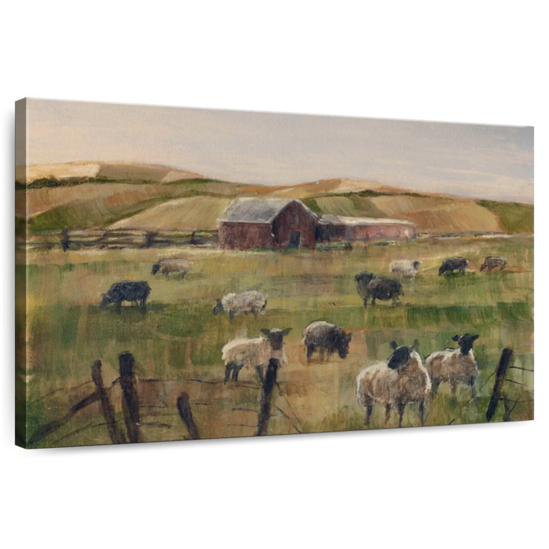 Alvord Moutons qui paissent I, H 20 po x l 30 po