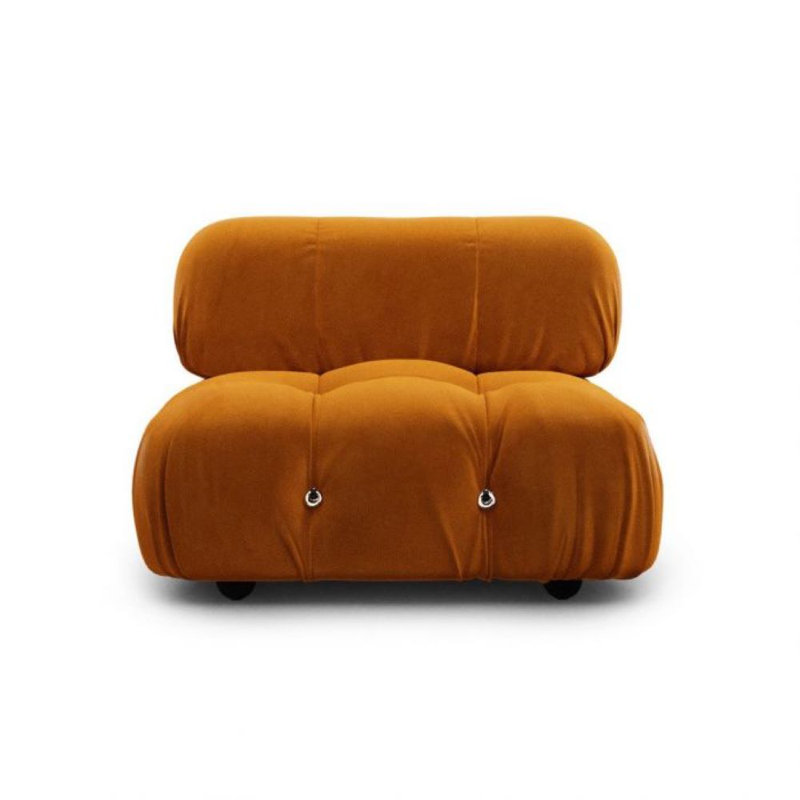 Mccleod Velvet Slipper Chair, Yellow Velvet
