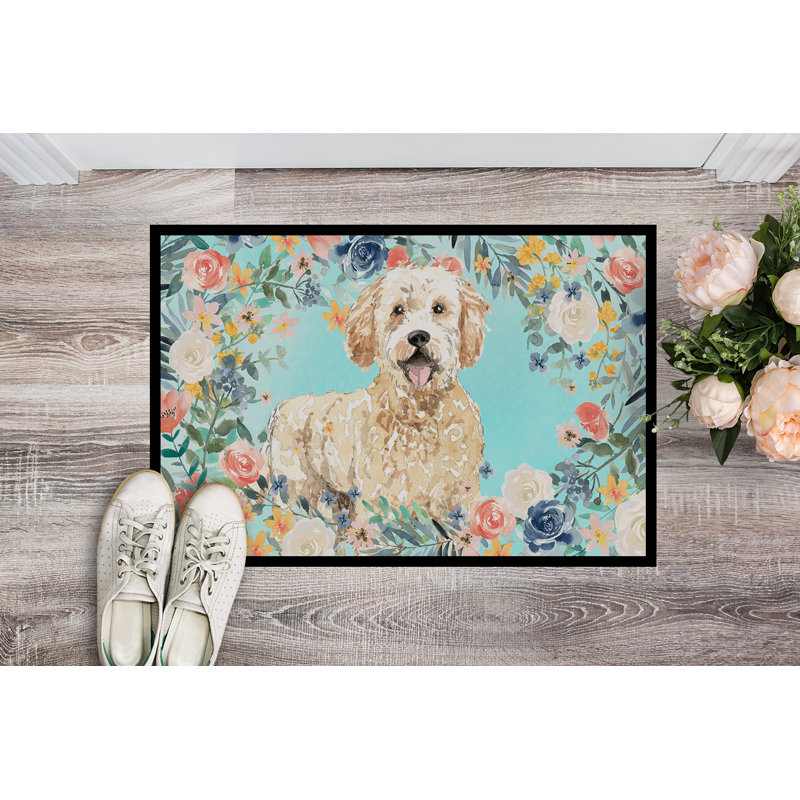 36 po x 24 po tapis de porte extérieur antidérapant Wimer, Goldendoodle