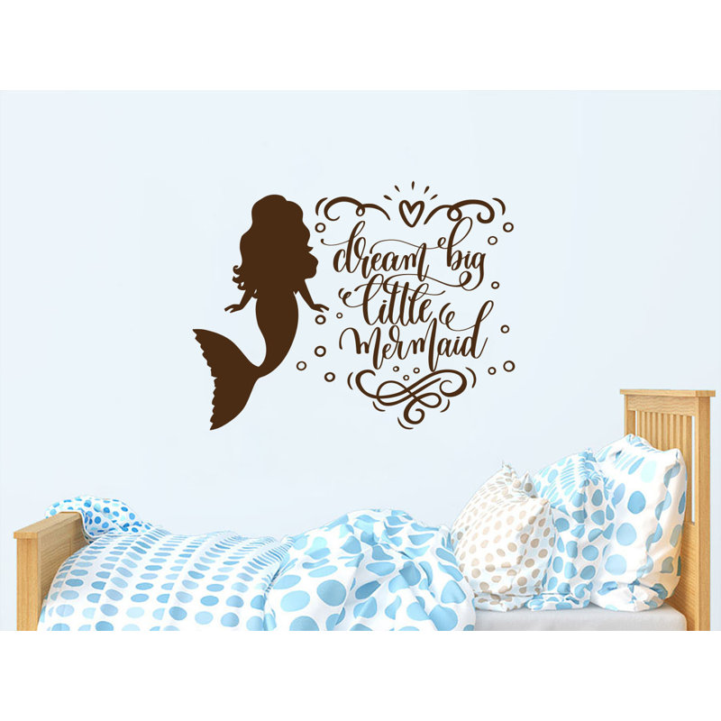 Autocollant mural Dream Big Little Mermaid, Brun