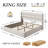 Lift Up Storage Bed Frame, Linen Upholstered King Platform with Button Tufted Wingback Headboard and Under-Bed Storage, Hydraulic Support, No Box Spring Needed, Noise Free, Beige-1999921968