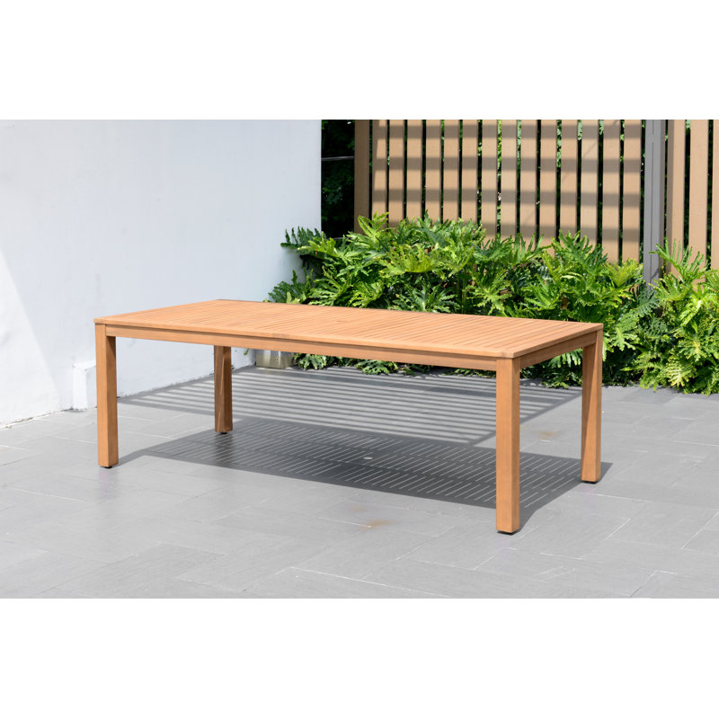 Alyisa 88" Rectangular Eucalyptus Outdoor Dining Table