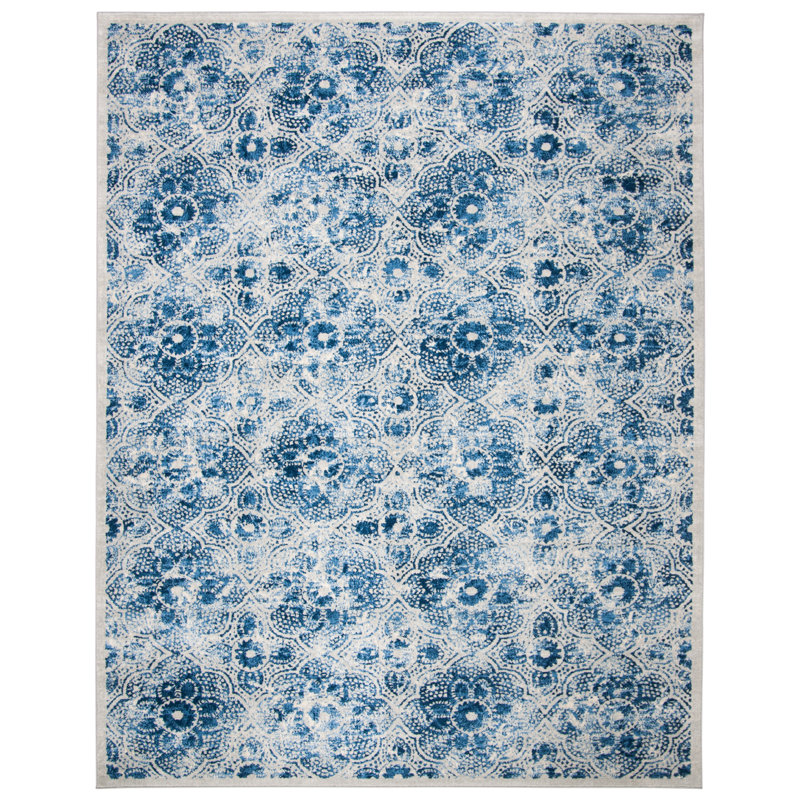 Tapis crème / bleu Martha Stewart, Rectangle 10 pi x 13 pi