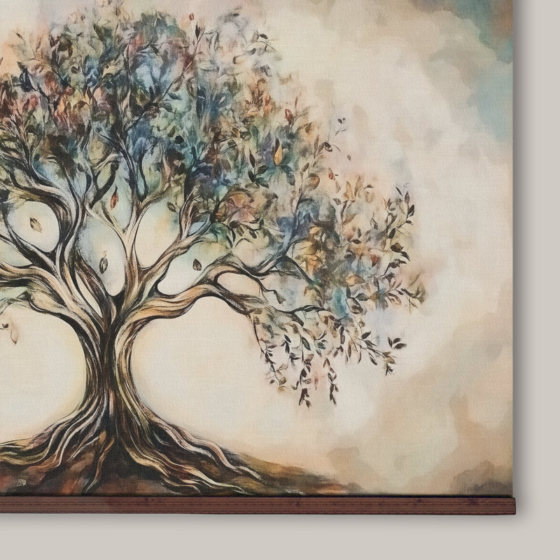 Tapisserie murale «Yggdrasil Tree of Life», reproduction sur toile avec support en bois, H 40 po x l 60 po
