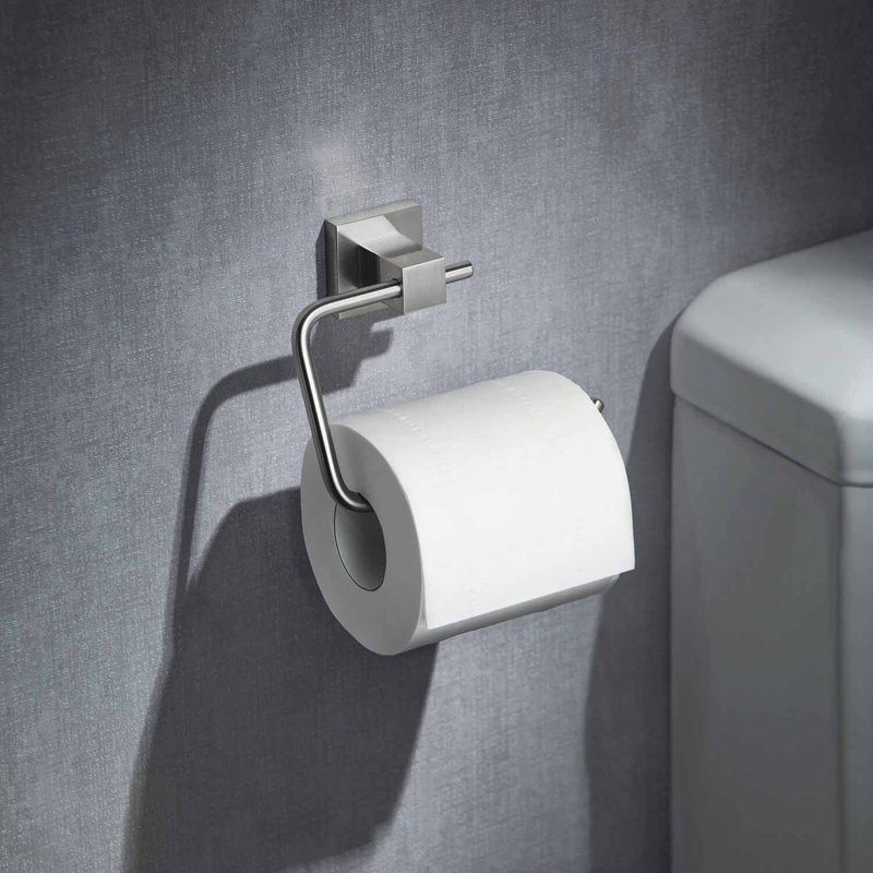 Porte-papier hygiénique mural Cube, Nickel brossé